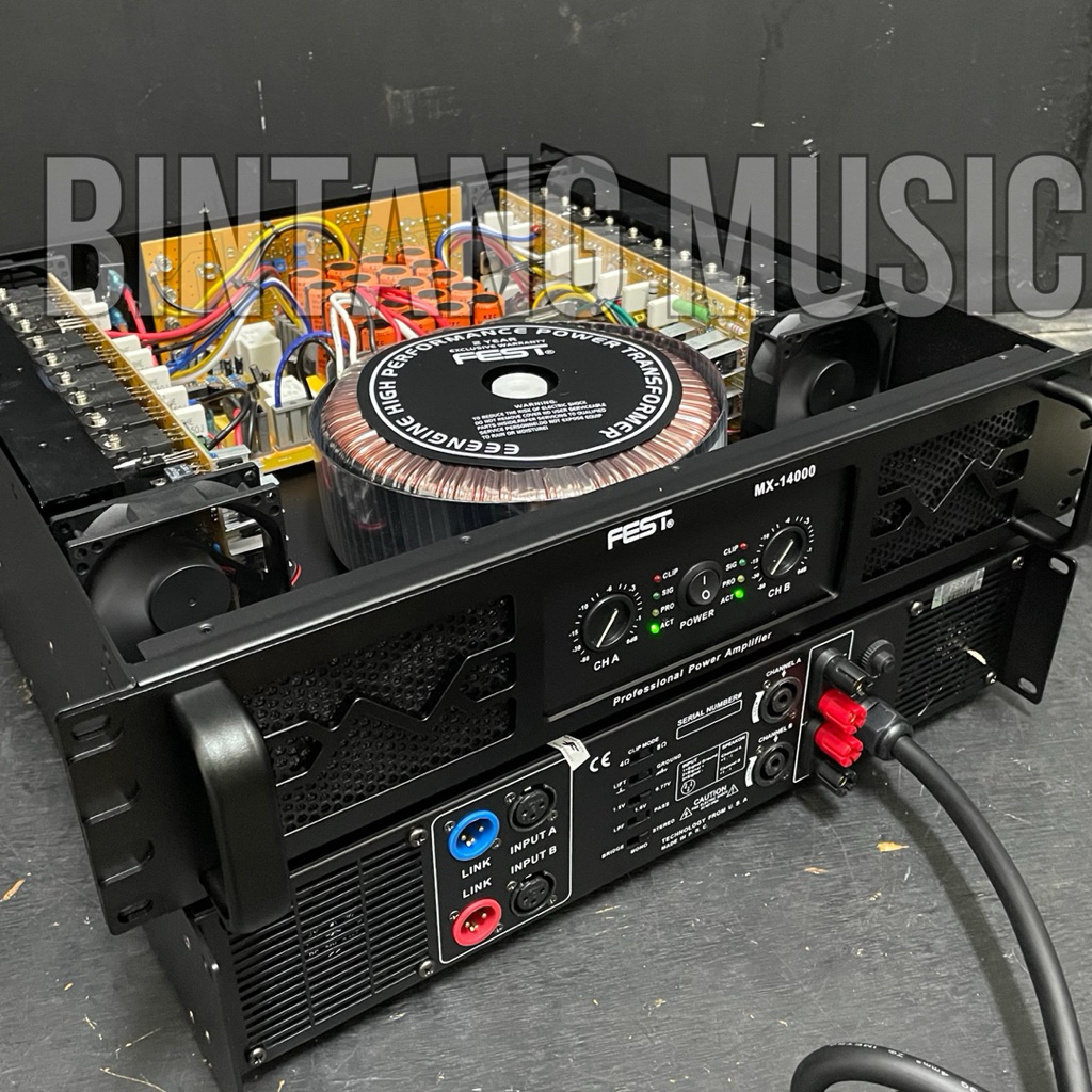 power amplifier fest mx14000 original 2 channel 2u MX 14000