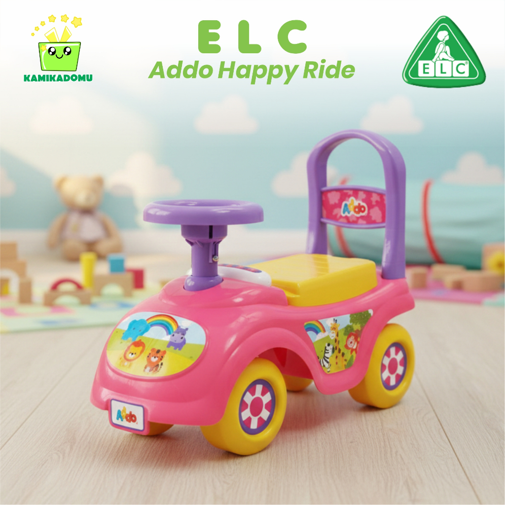 KAMIKADOMU - Mainan Tunggangan Anak Addo Happy Ride On Pink Belajar Jalan Push Car Aman untuk Balita
