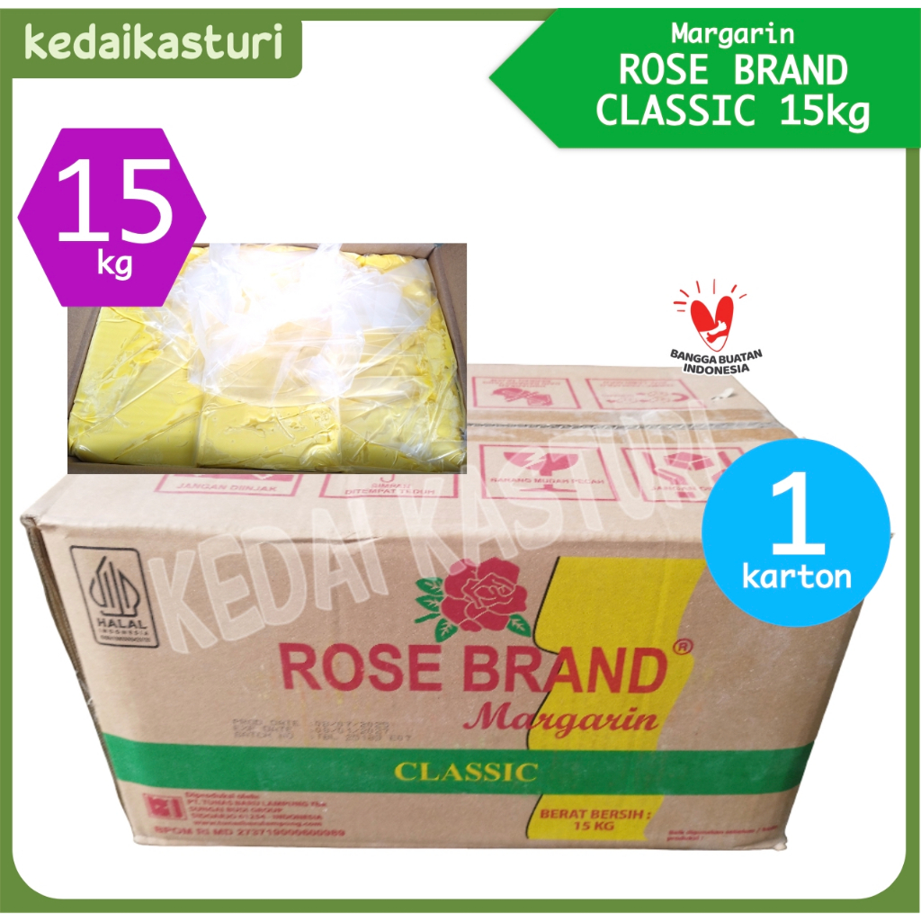 Rose Brand 15kg Margarin Klasik - 1 Karton Margarine Classic Mentega Kuning
