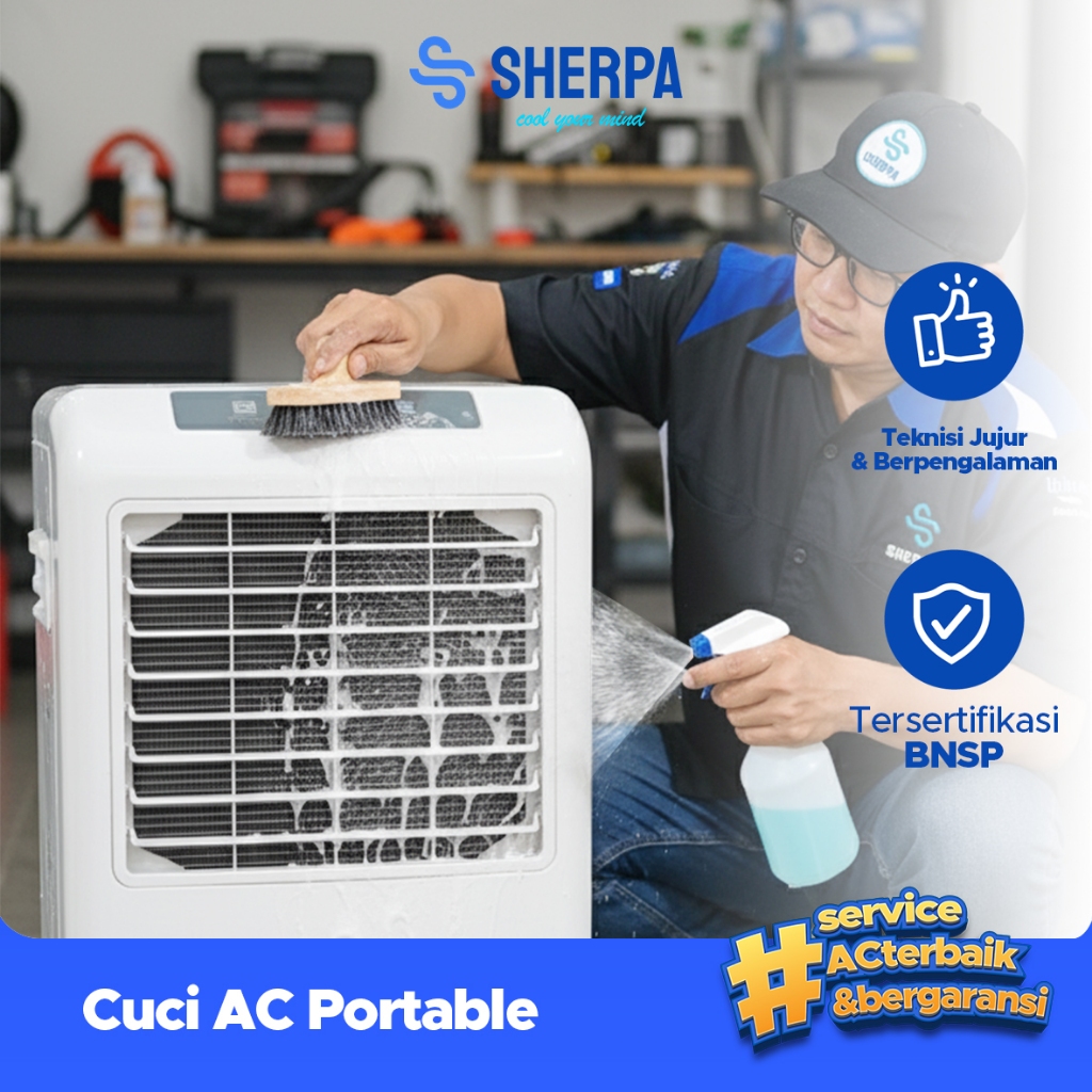 Cuci AC Portable Bergaransi - Teknisi Profesional