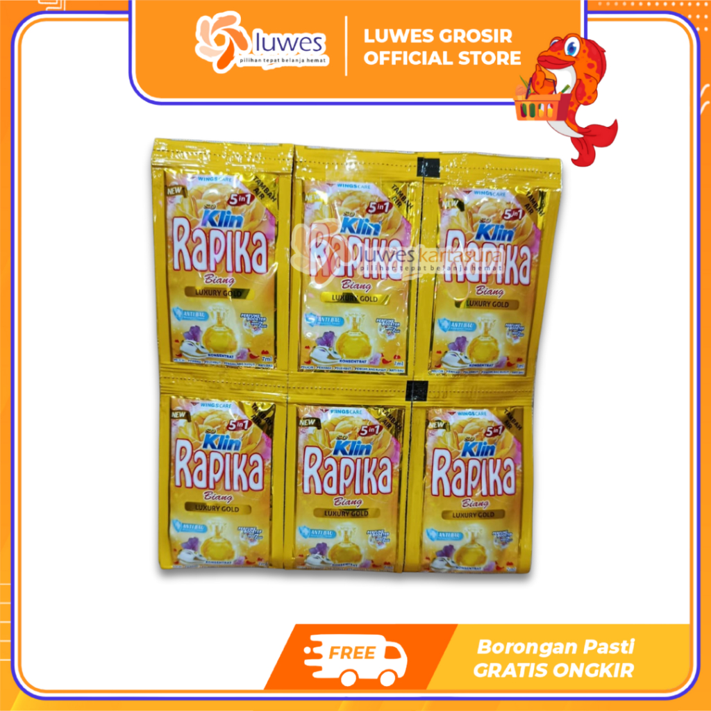 [GROSIR] Soklin Rapika Biang Luxury Gold 7ml Sachet Renceng So Klin Rapika Pewangi Pakaian Murah