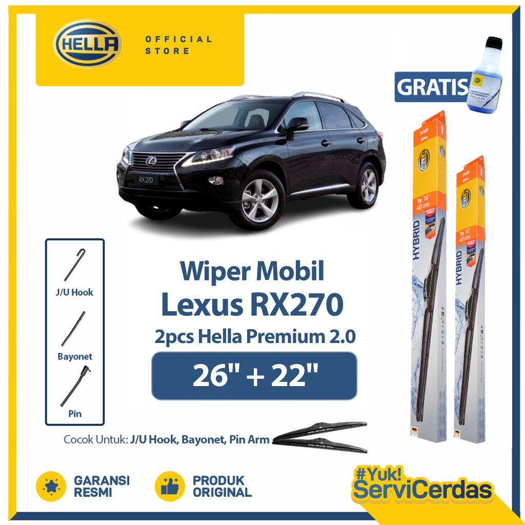 Wiper Mobil LEXUS RX270 26" + 22" (2pcs) - HELLA Hybrid