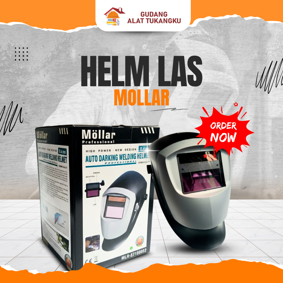 Helm Las Mollar Auto Darkening (PELINDUNG WAJAH LAS )