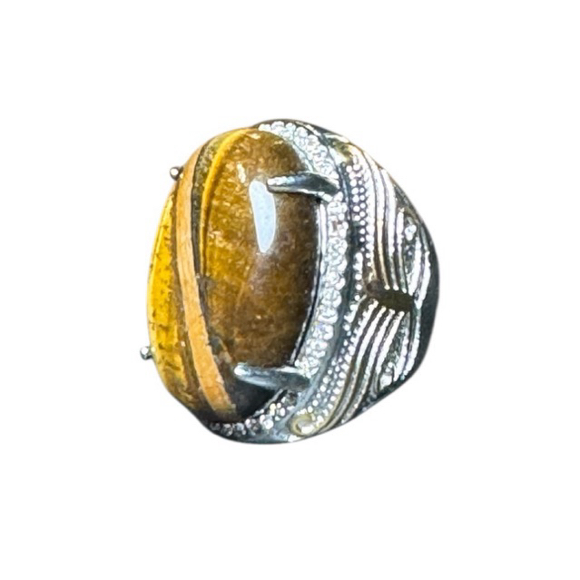 Natural cincin batu akik tiger eye jumbo | RCA-330