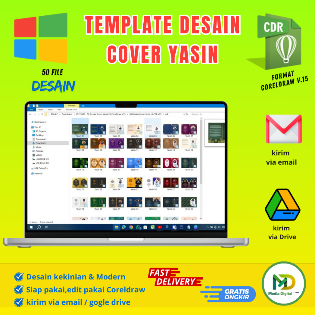 50 TEMPLATE DESSAIN COVER YASIN SIAP EDIT ULANG CDR.V15
