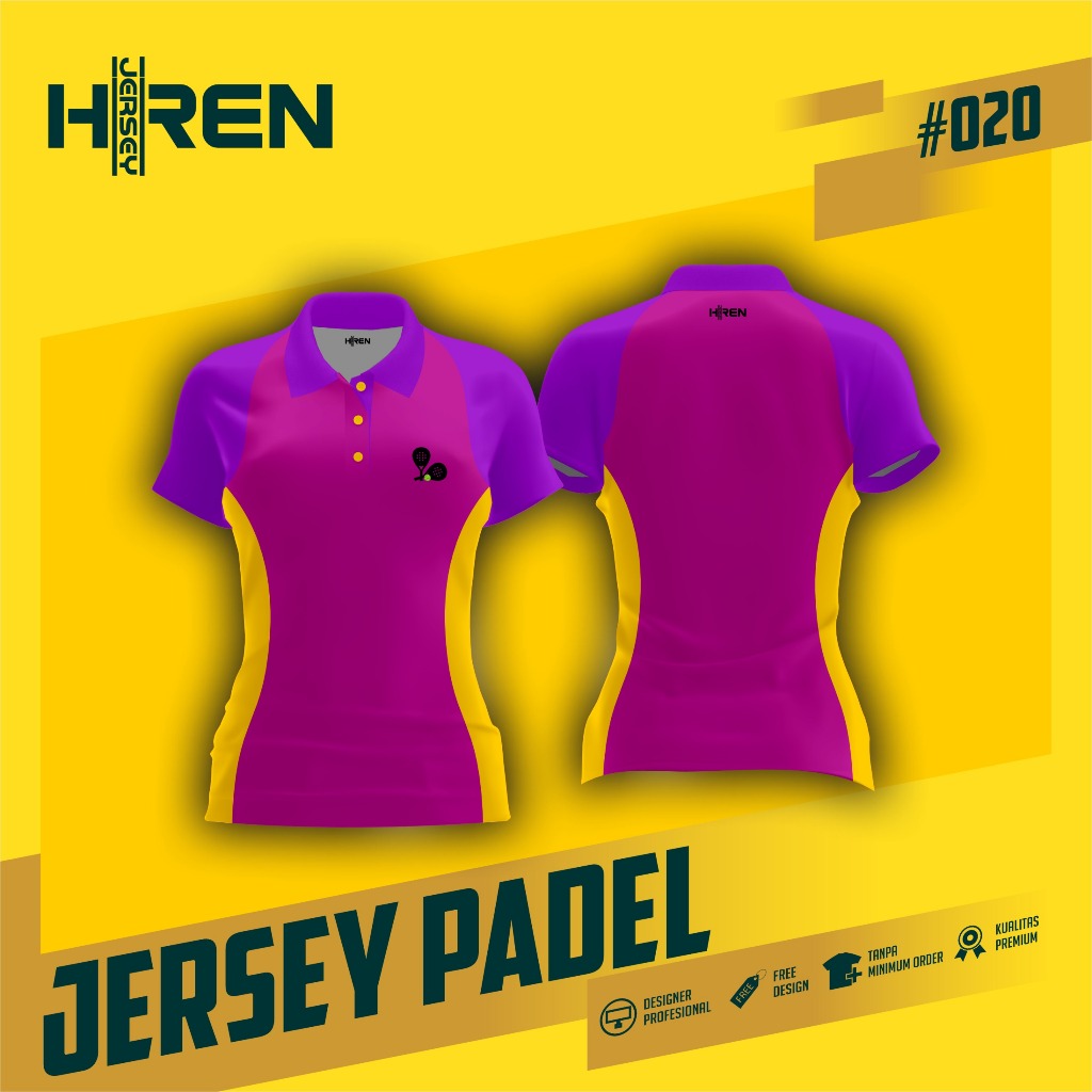 JERSEY PADEL PREMIUM | HREN PADEL 020 JERSEY PADEL CORAK | JERSEY OLAHRAGA PADEL | JERSEY SATUAN | B