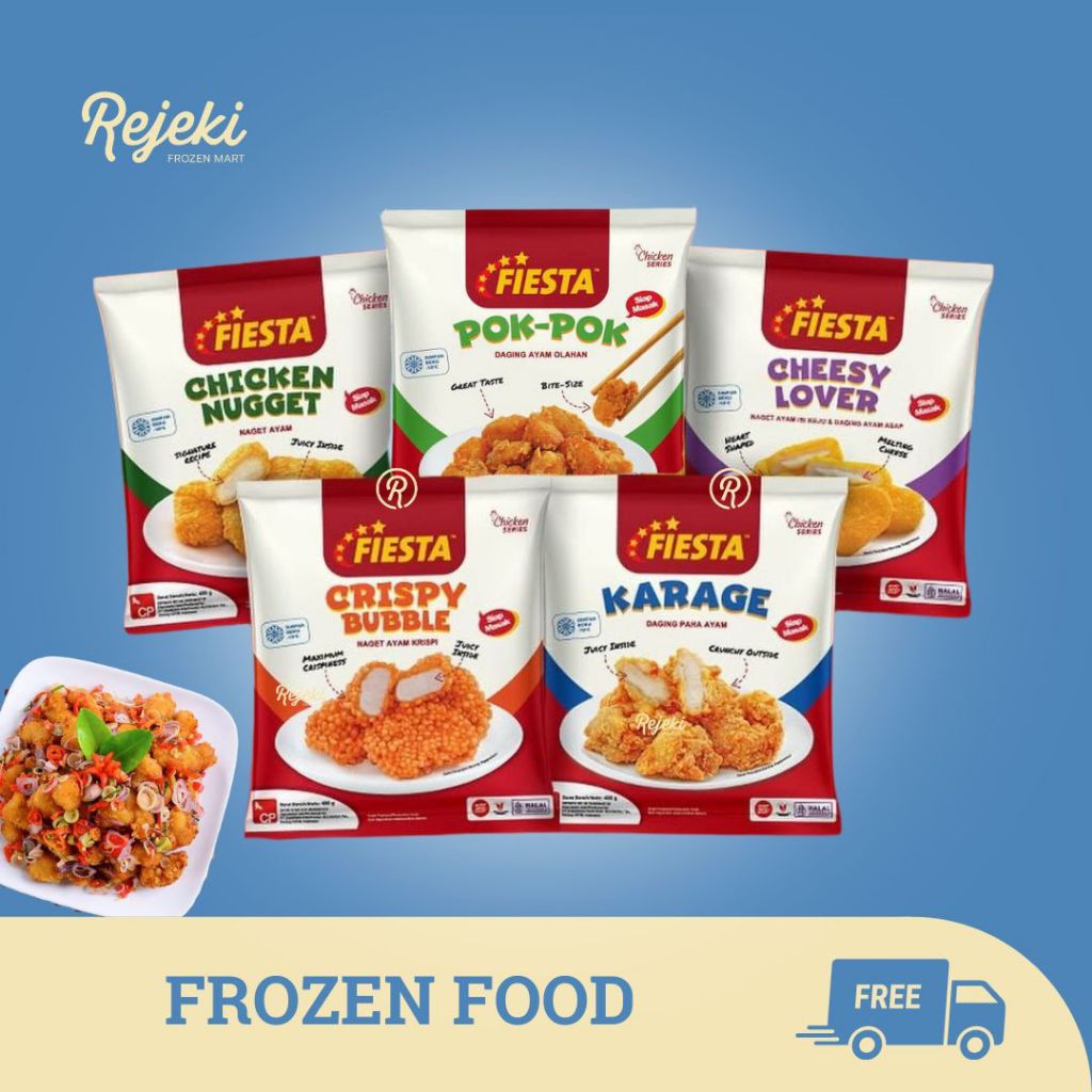 Fiesta Chicken Nugget Pok Pok Cheesy Lover Spicy Wing Crispy Bubble - Rejeki Frozen Moyo