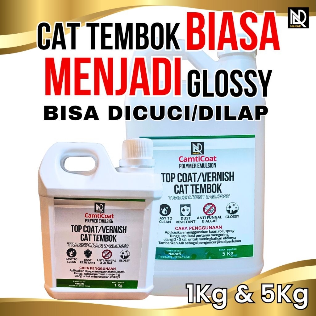 Topcoat cat tembok / Akrilik / Pelapis cat tembok waterbased / Pelapis cat / Cat tembok / Lem clear 