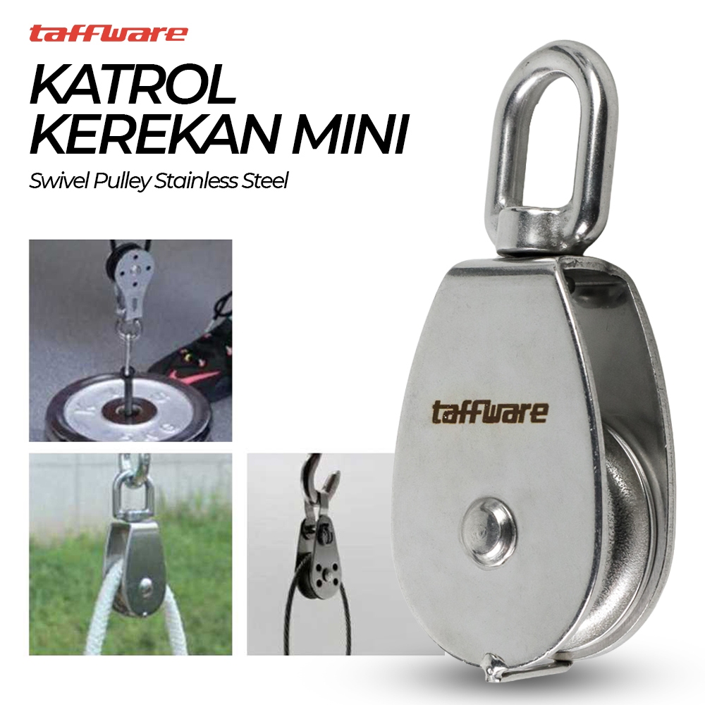 Katrol Kerekan Mini Serbaguna Swivel Pulley Stainless Steel  Beban 15kg  20kg 32kg 50kg