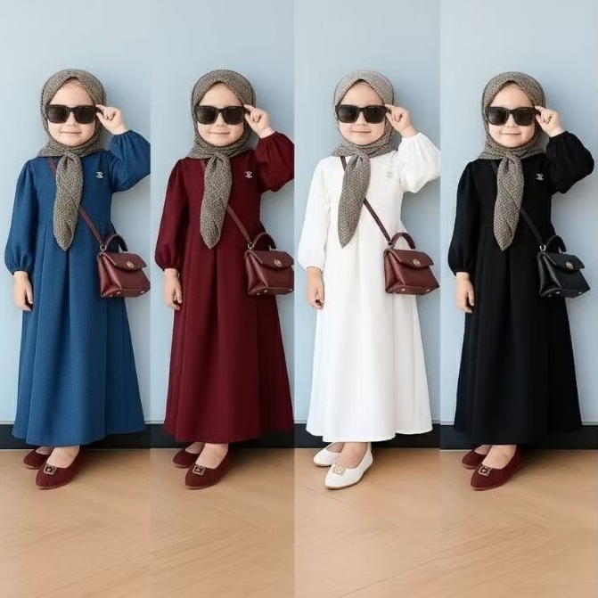 Gamis anak perempuan abaya Karin model terbaru untuk usia 3-12 tahun