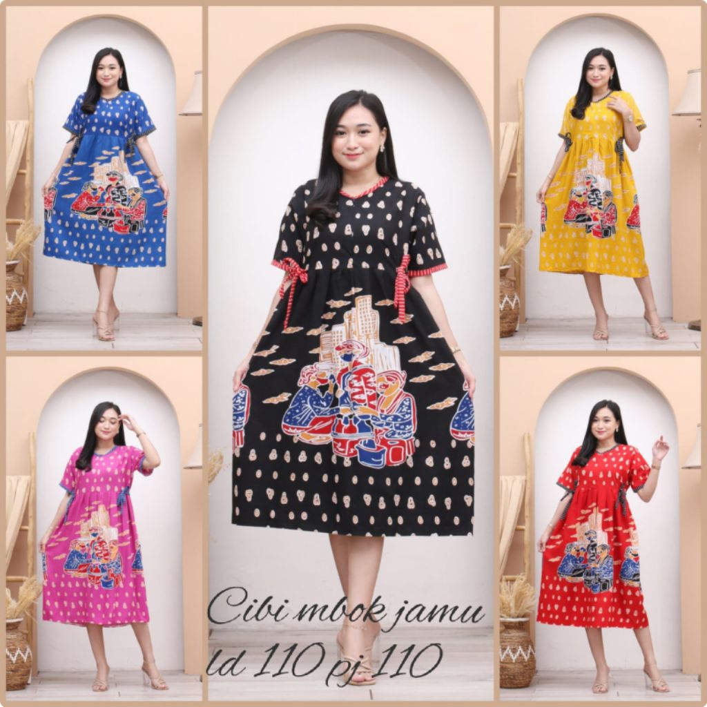 Daster Batik Modern Rayon Jumbo Busui Bumil, Dress Batik Jessa