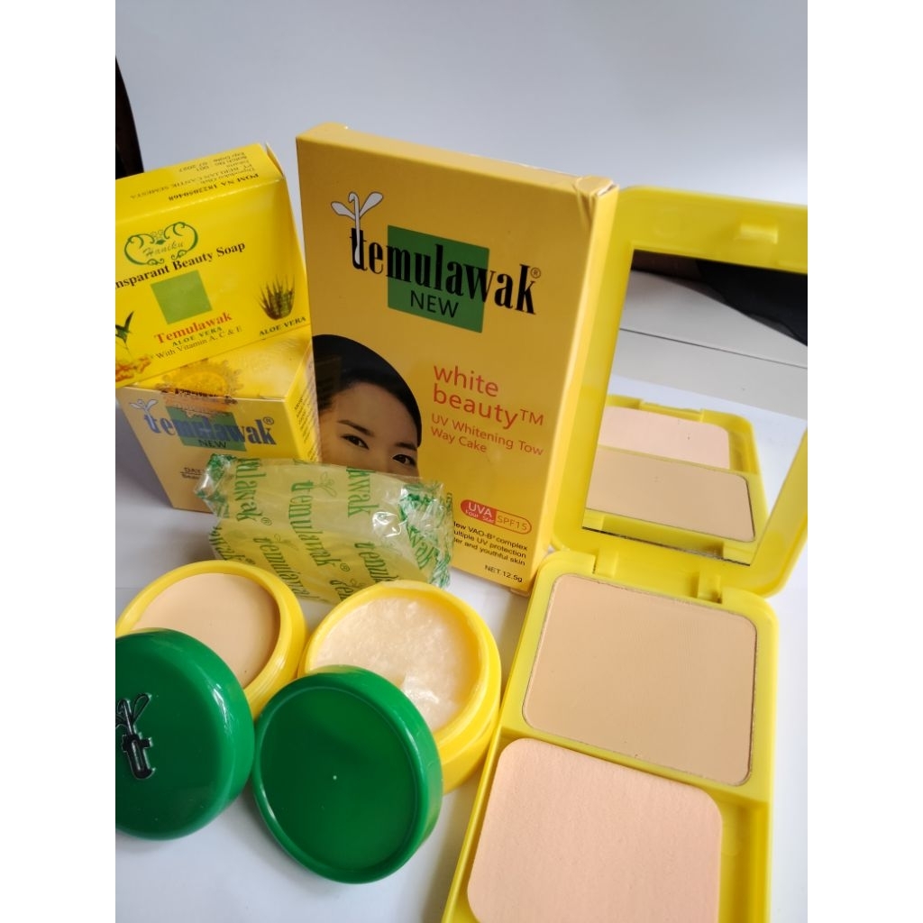 4in1 paket temulawak - bedak+sabun+cream siang & malam