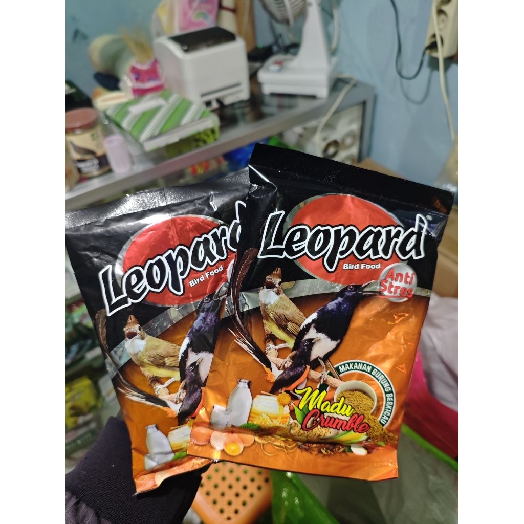 LEOPARD MADU CRUMBLE PAKAN HARIAN BURUNG BERKICAU POCI KACER MURAI NUTRISI LENGKAP SEHAT GACOR TERBA