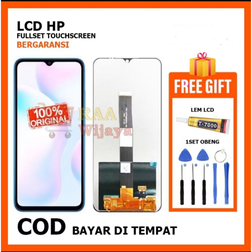 0 [ORIGINAL] LCD XIAOMI REDMI 9A/9C/9i/REDMI 10A/POCO C3/C31 Fullset Touchscreen Asli
