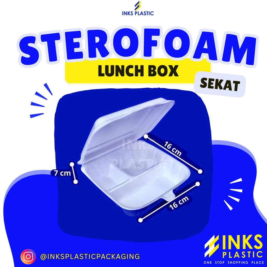 STEROFOAM MAKANAN KOTAK SEKAT 3 STYROFOAM GABUS