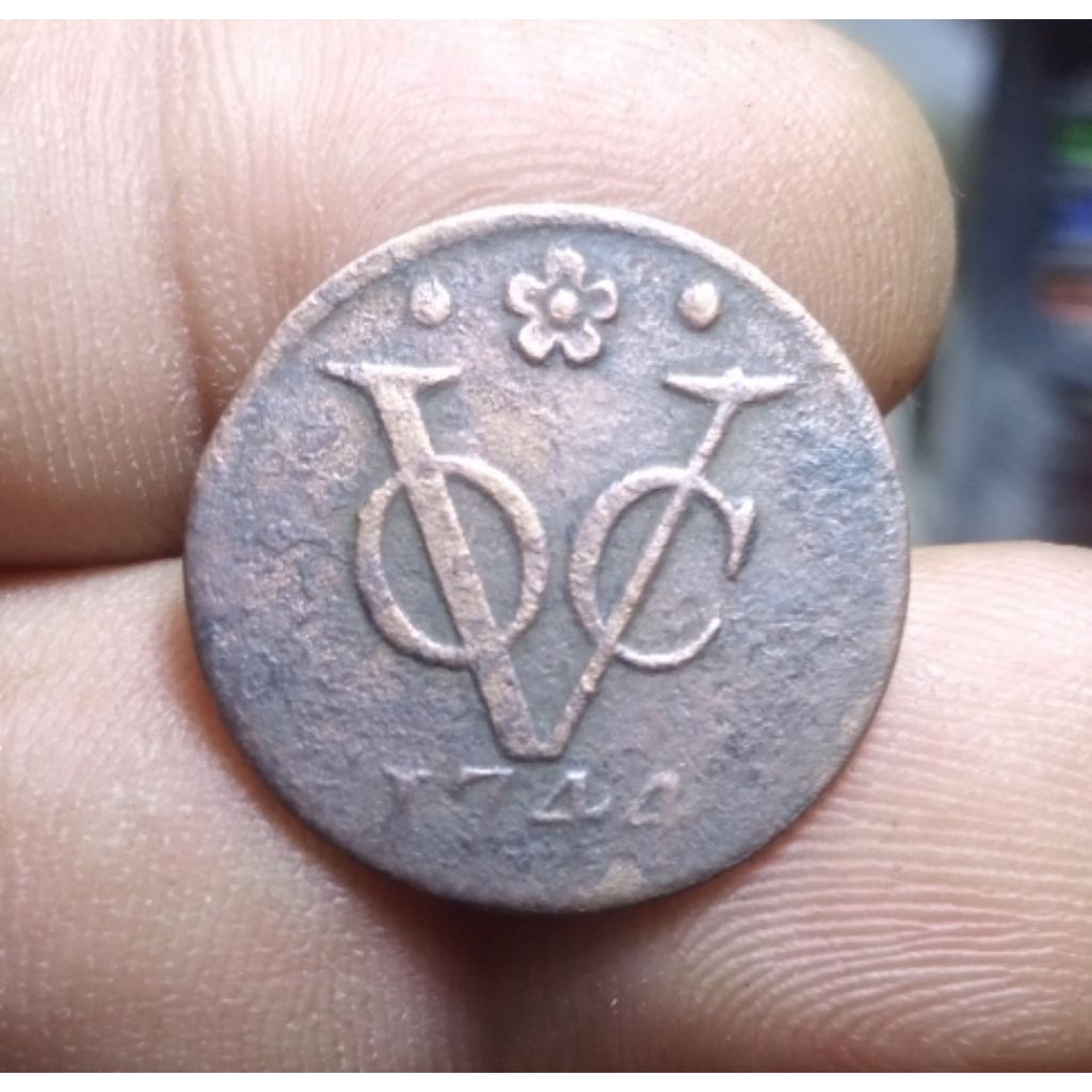 Koin VOC 1 Duit Holland 1744