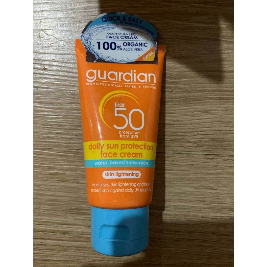 GUARDIAN DAILY SUN PROTECTION FACE CREAM WATER BASED SUNSCREEN SPF 50