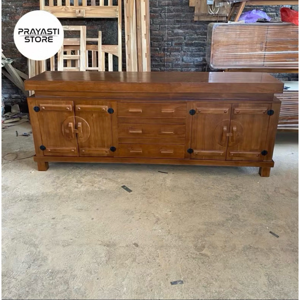 Bufet Tv kayu Jati Bufet Tv Minimalis Klasik Jati Meja Tv Klasik bahan kayu Jati
