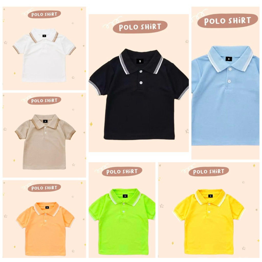kaos polo anak laki laki/perempuan/kaus polo anak anak/kaos kerah anak anak/kaos wangki anak/baju po