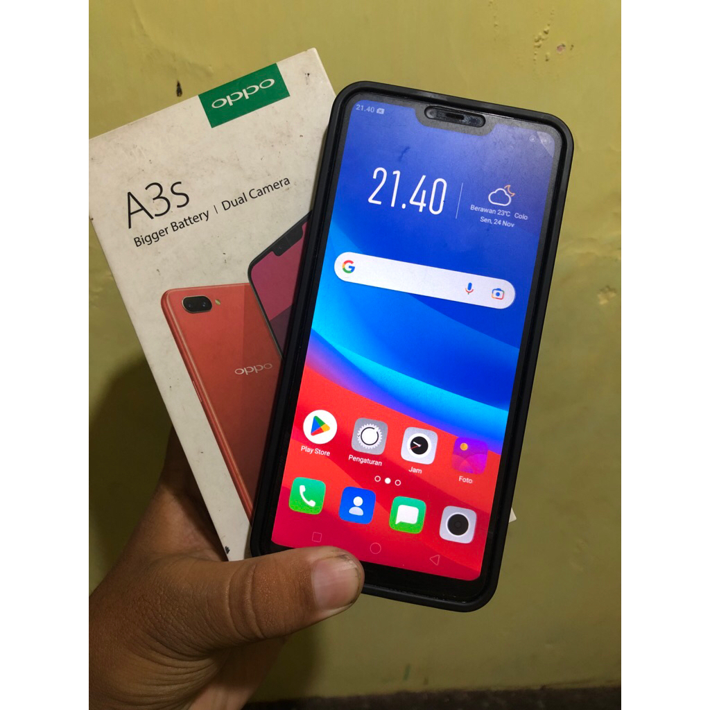 Oppo A3S FULSET handphone second normal berkualitas siap pake RAM 2/16