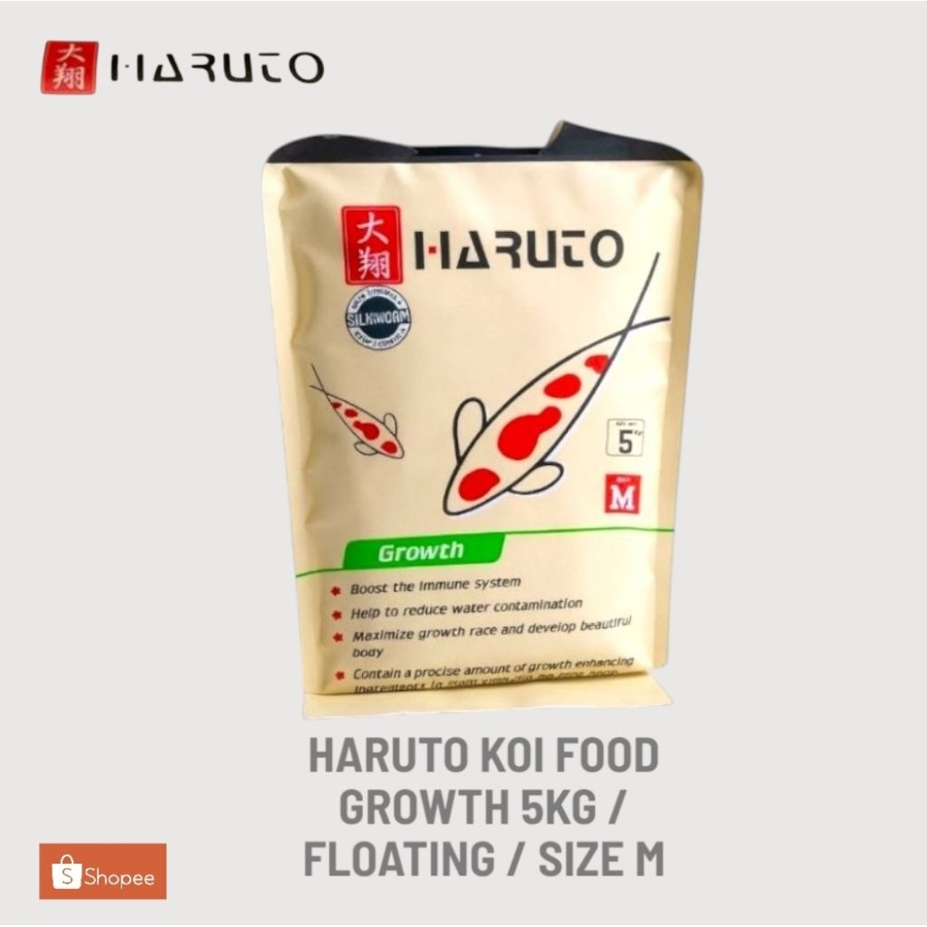 Haruto Koi Food Growth 5kg ORIGINAL – Pakan Koi Cepat Besar & Sehat