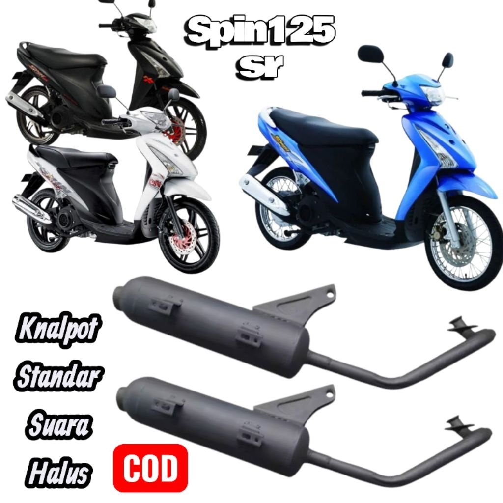 Knalpot Standar Spin 125 SR / Nex Karbu / Nex Injeksi / Xeon Rc Karbu / Xeon injeksi  | Suara Halus