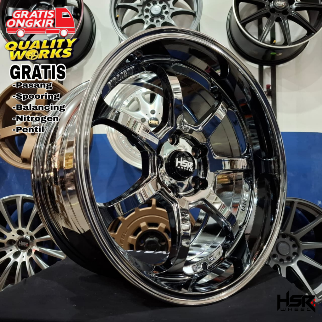 Velg Mobil Innova Zenix Reborn Ring 18 Lebar 9 ET22 Velg Racing HSR Yalimo Black Chrome