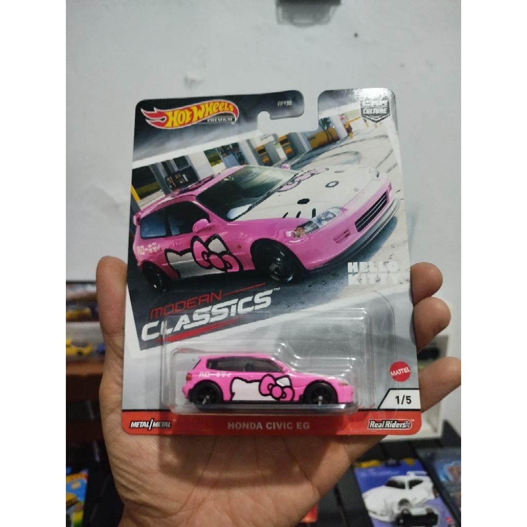 Hotwheels premium honda civic eg hello kitty