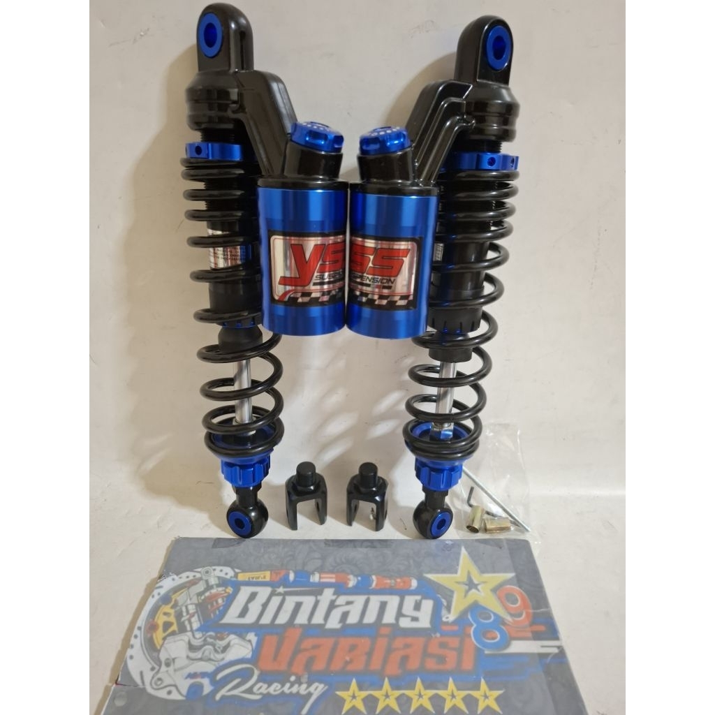 NEW DOUBLE SHOCK ~SHOCKBREAKER COPY YSS MODEL EXTREME BLUE BLACK SERIES DOUBLE TABUNG ATAS UK 280MM-