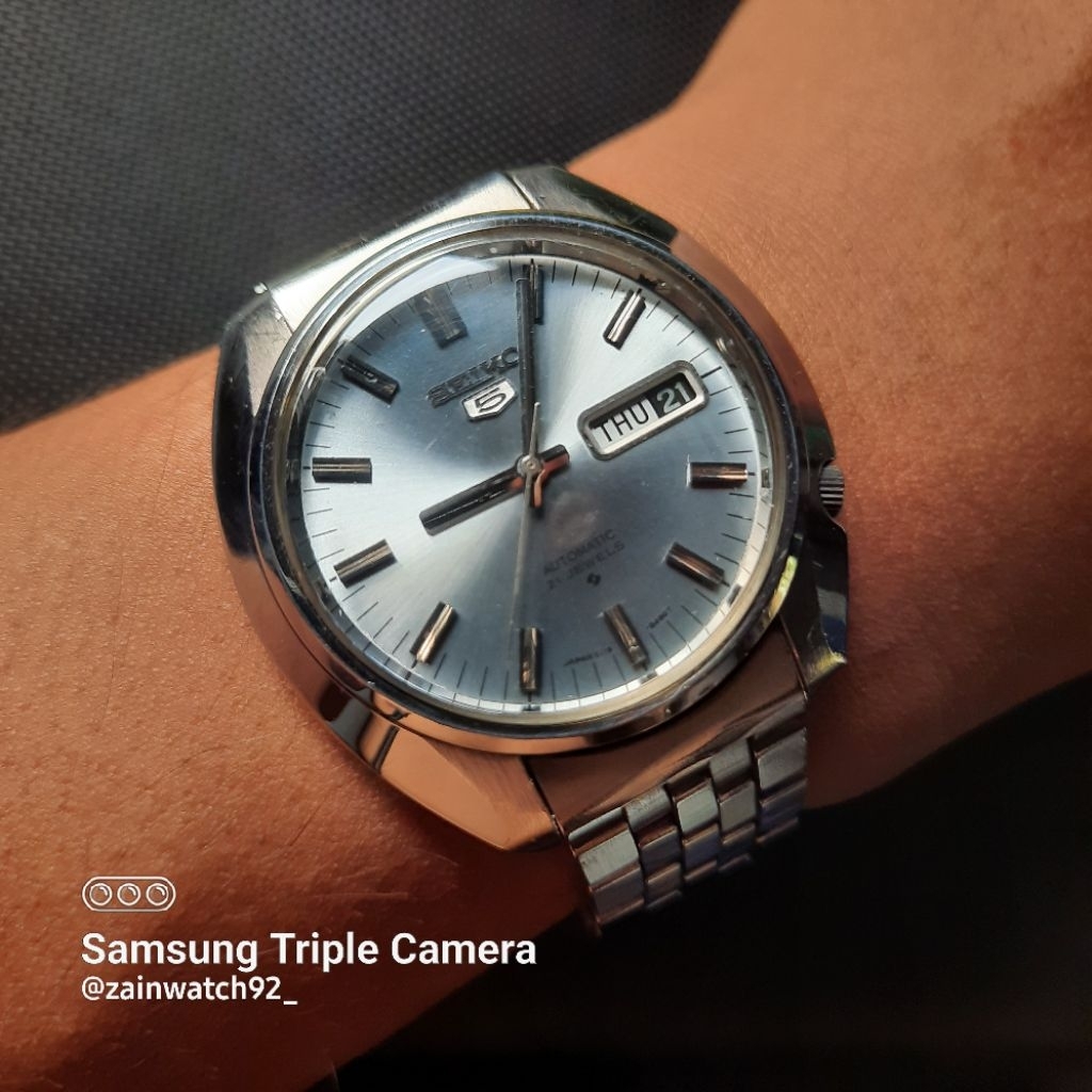 Jam Tangan Pria Seiko 5 6119-8440 Ice Blue 21 Jewels Automatic Rare item Original