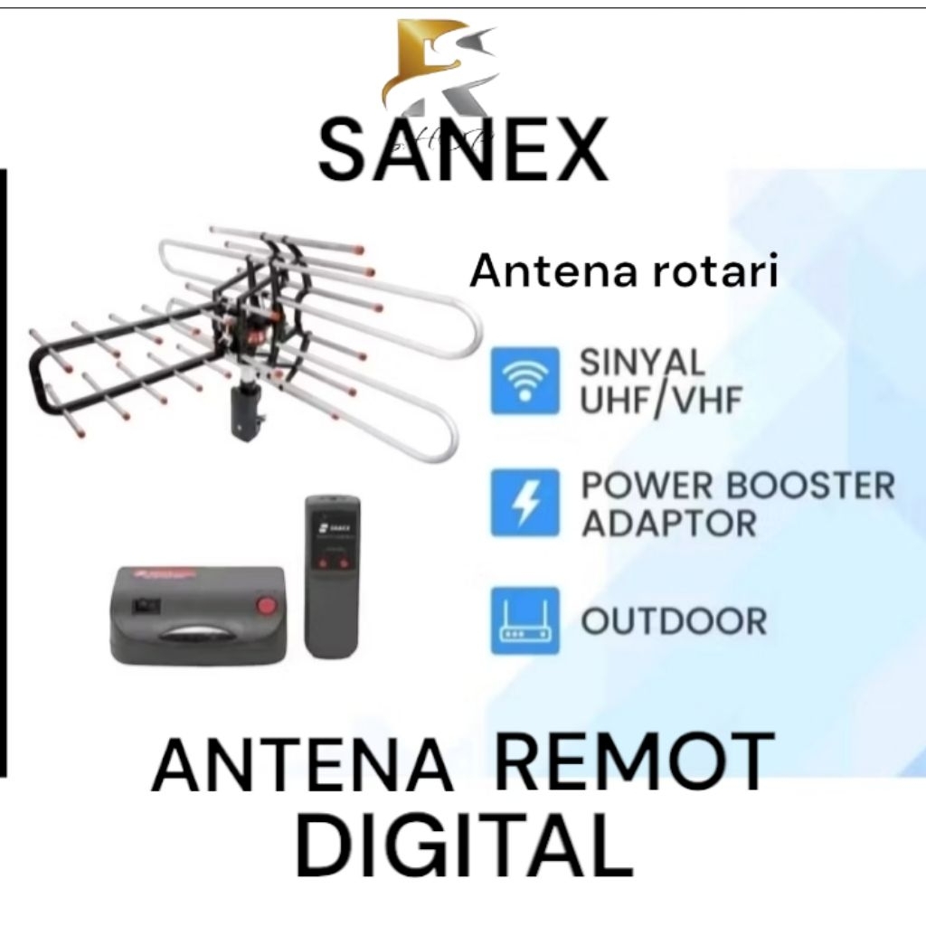 SANEX Antena Remote TV Digital Putar + kabel tipe WA-850TG