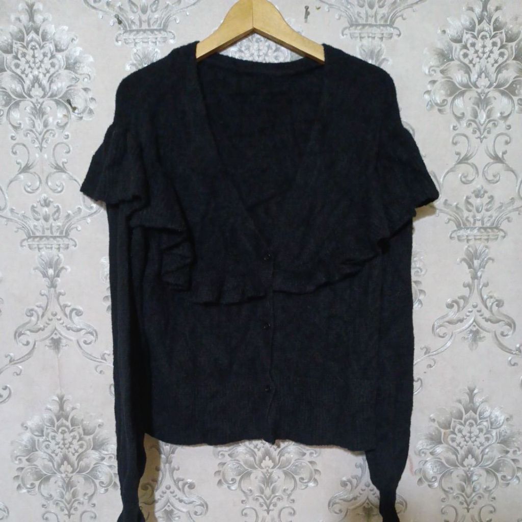 FUZZY CROP CARDIGAN PREMIUM FUZZY BULU KAPAS ATASAN WANITA IMPORT