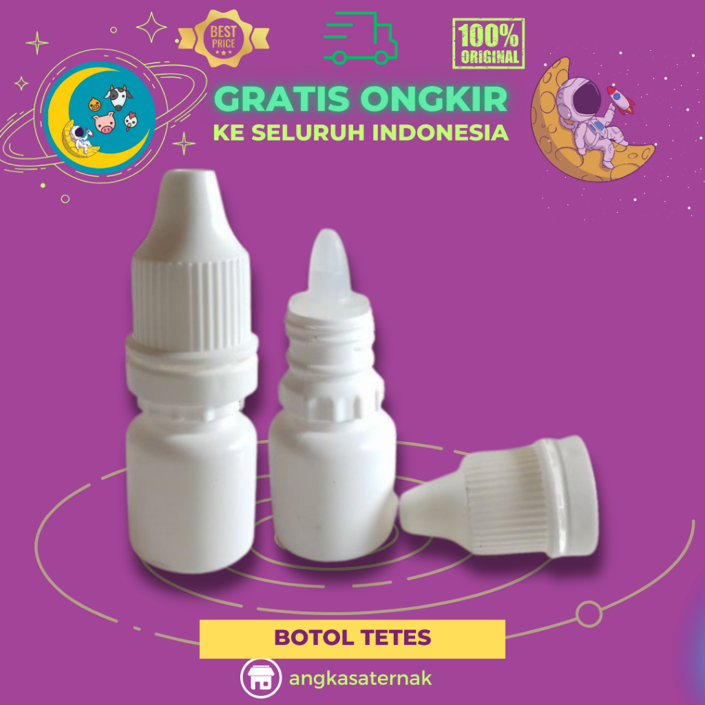 BOTOL TETES 5ML - Botol Plastik Tetes Putih 10 ml Tutup Segel
