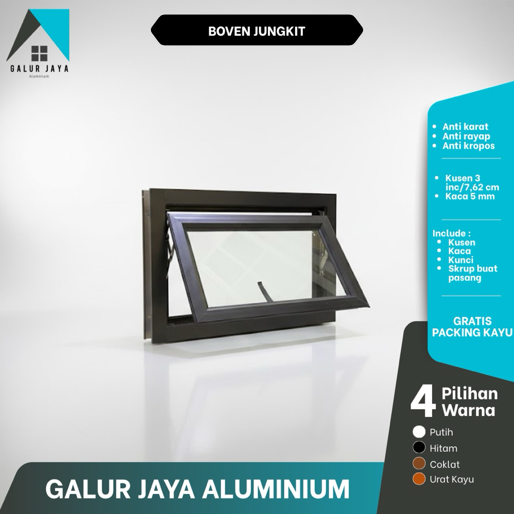 JENDELA ALUMINIUM BOVEN JUNGKIT UK T 50 x P 100
