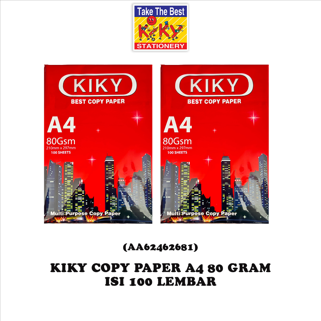KIKY A4 Copy Paper / Kertas Fotocopy 80 GSM - 100 Lembar