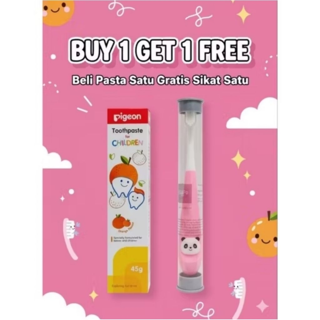 Paket Bundle Pigeon Pasta Gigi Dan Sikat Gigi Bayi Perawatan Mulut Anak