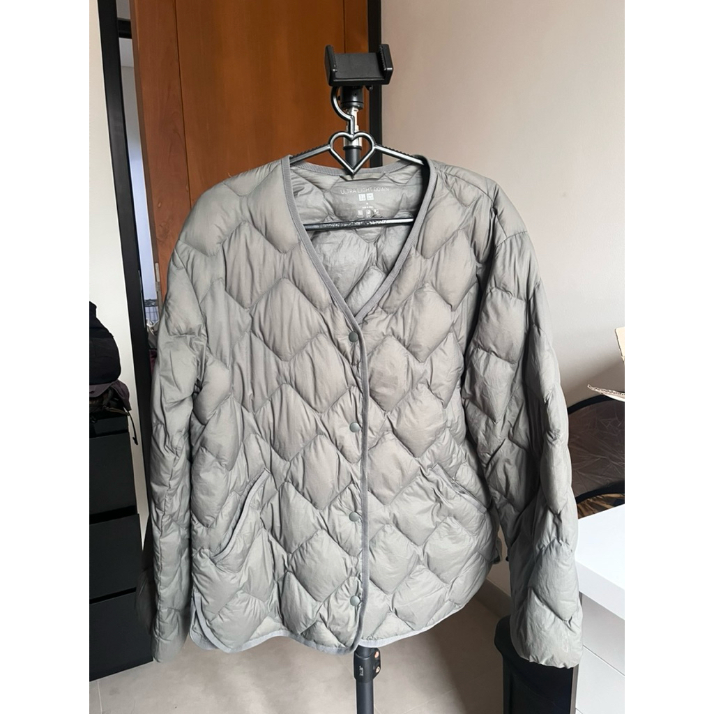 uniqqq ultra light down jacket grey
