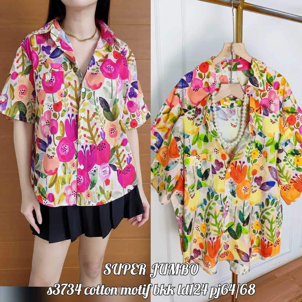 blouse / baju / kemeja wanita / cewek LD124 jumbo bahan katun s3734