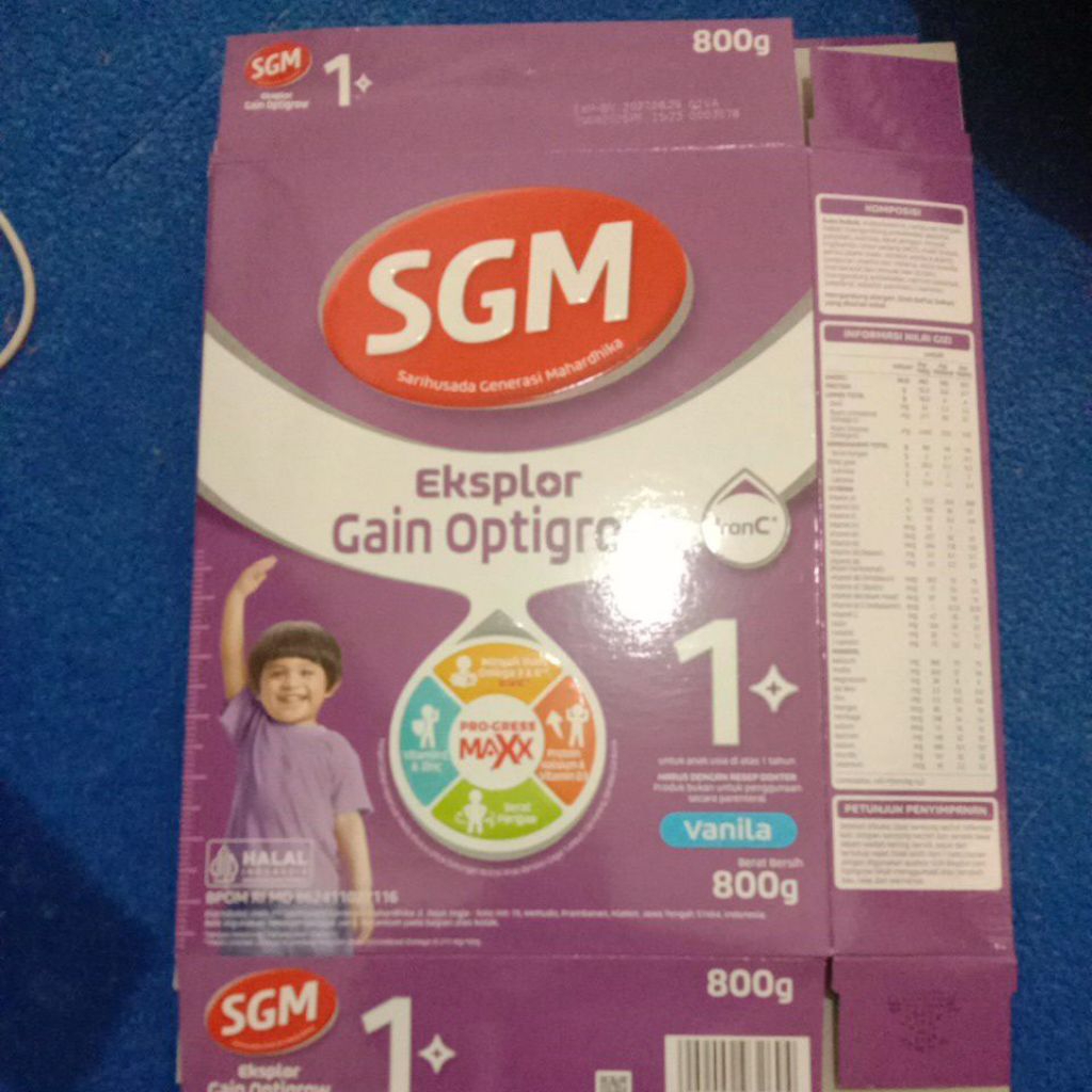 kardus bekas susu sgm gain optigrow