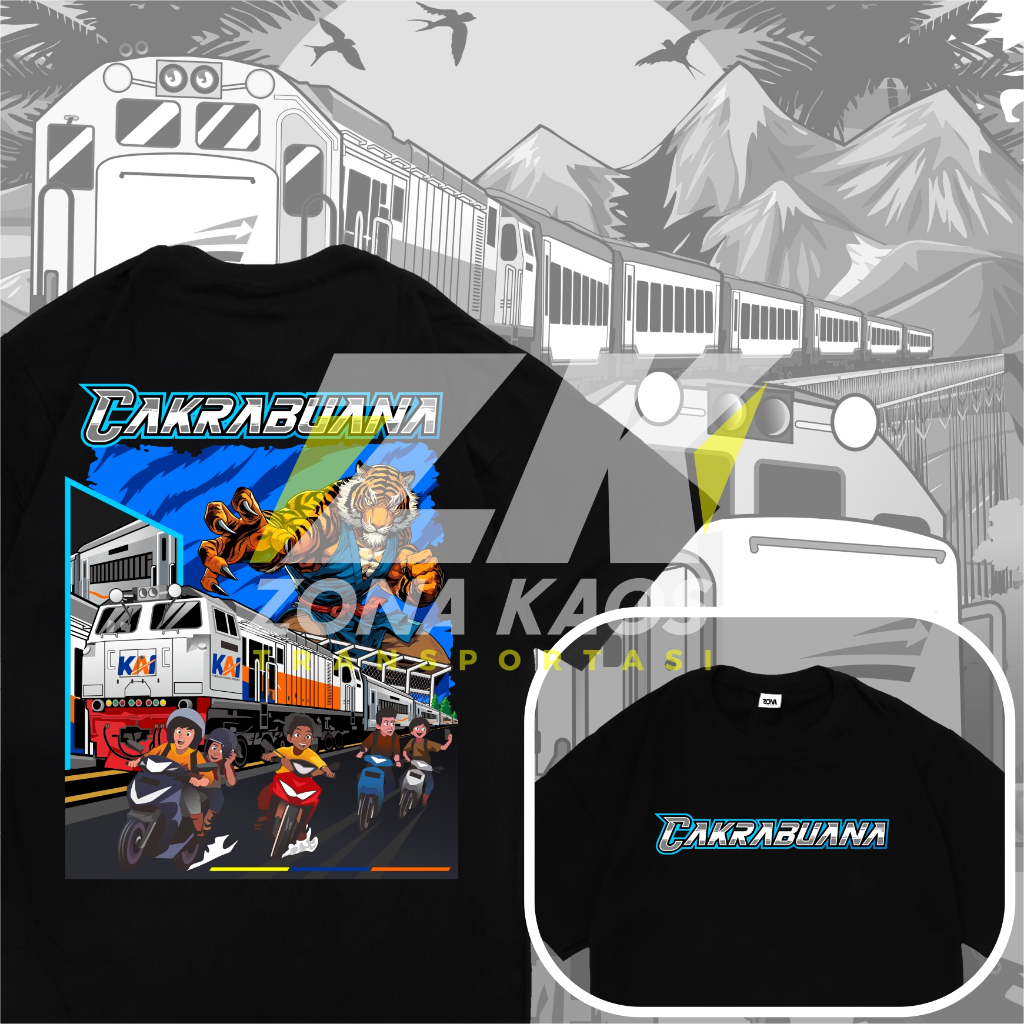 ( FREE STIKER ) KAOS KERETA API CAKRABUANA KAI ANAK DAN DEWASA - BAJU KERETA API KAI ANAK DAN DEWASA