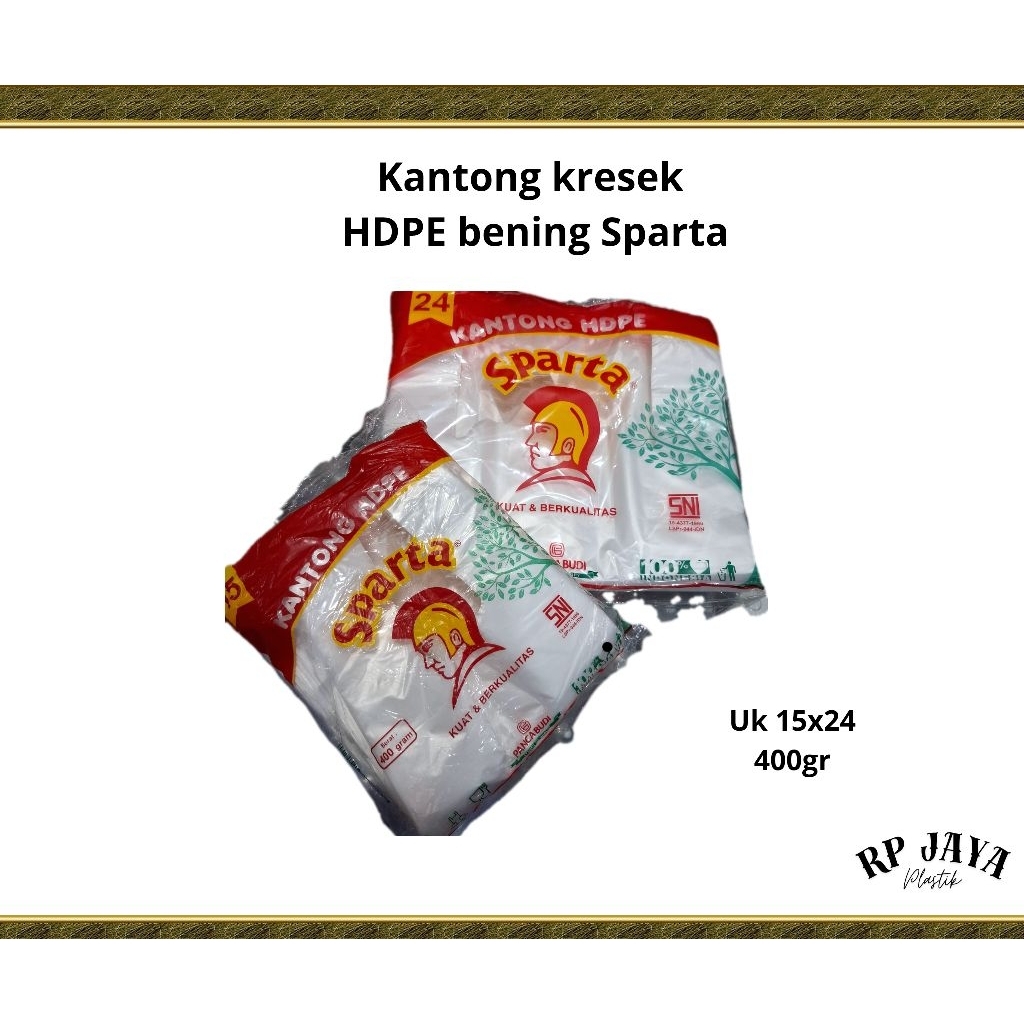 Kantong bening Sparta / Plastik Kresek bening Sparta ukuran 15 dan24 isi 100pcs