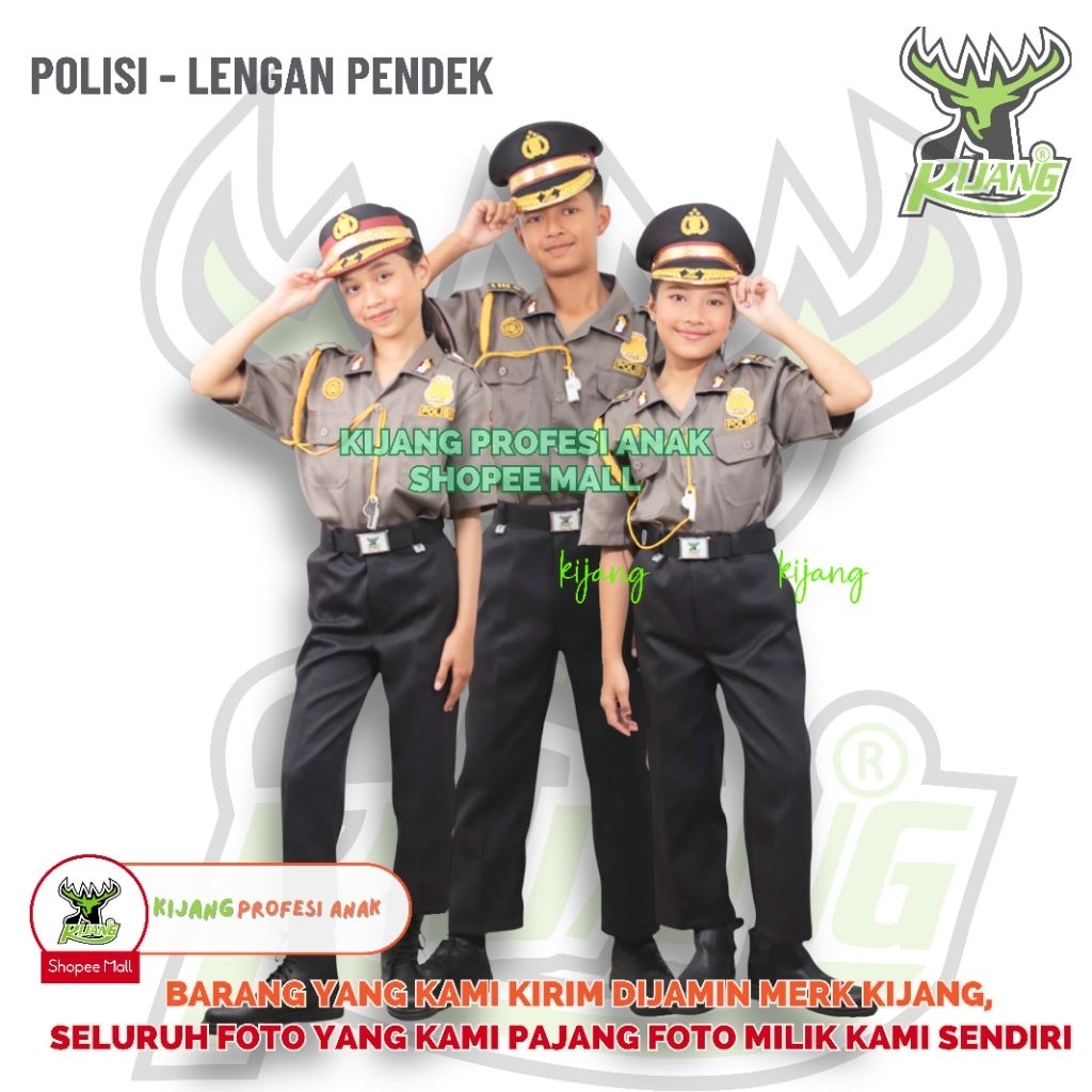 KIJANG POLISI TANGAN PENDEK BISA UNTUK ANAK LAKI-LAKI DAN PEREMPUAN MERK KIJANG PELOPOR  BAJU PROFES
