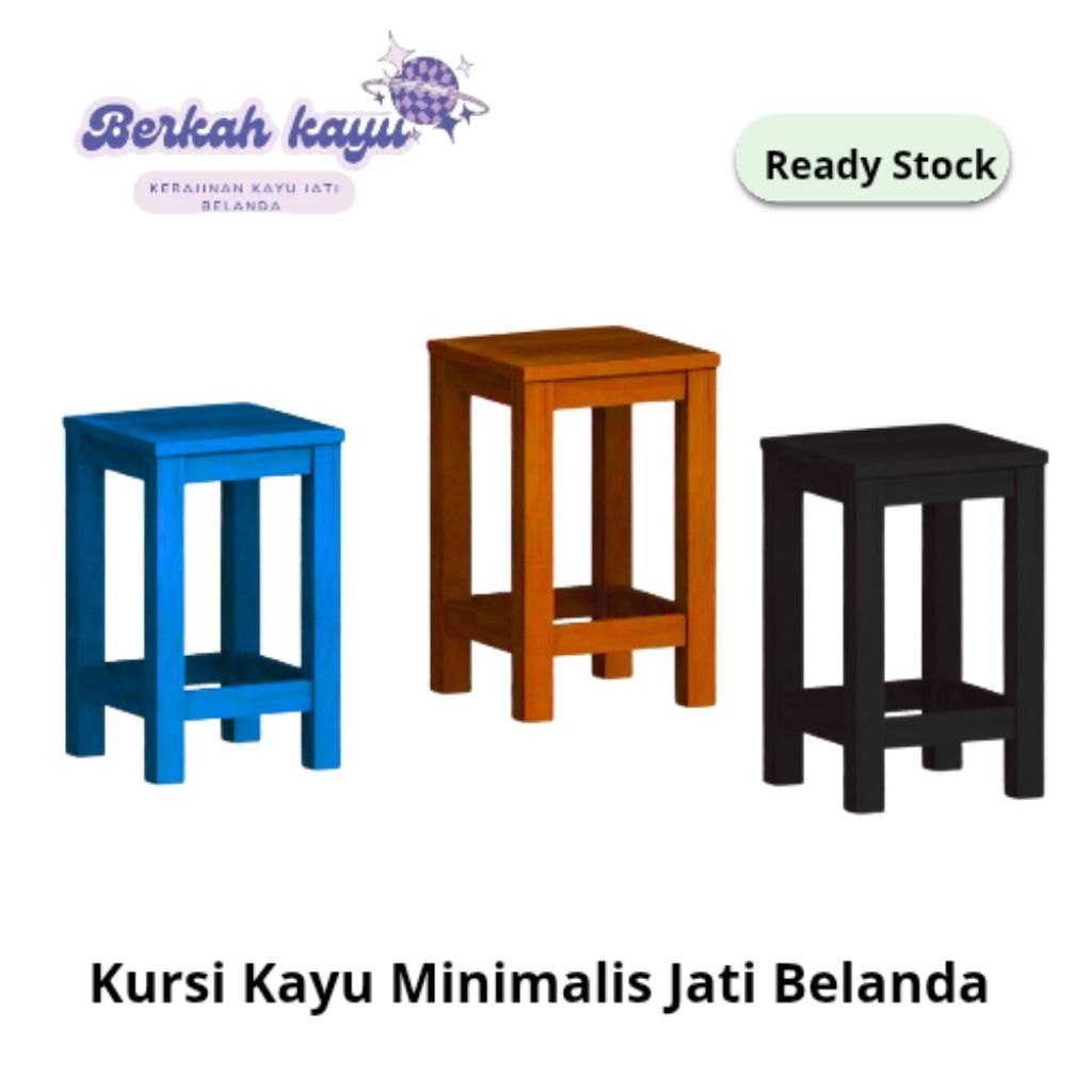 Kursi Kayu Serbaguna/ Bangku Kayu Minimalis/ Kursi Bar/ Kursi Cafe/ Kursi Taman