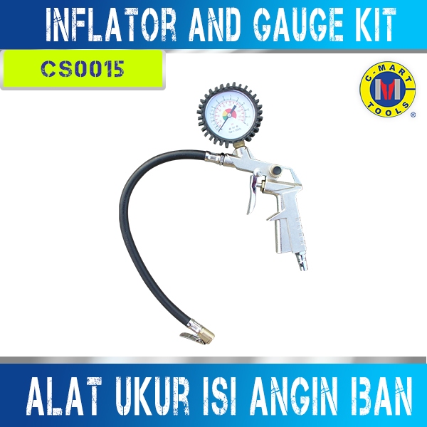C-MART ALAT UKUR ISI ANGIN BAN INFLATOR AND GAUGE KIT 3 FUNGSI CS0015