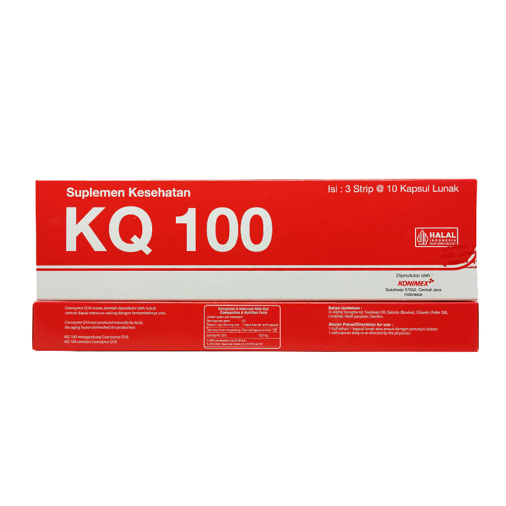 KQ 100 - Suplemen Kesehatan Tubuh & Jantung - Coenzyme Q10 100 mg - CO Q10 100 mg