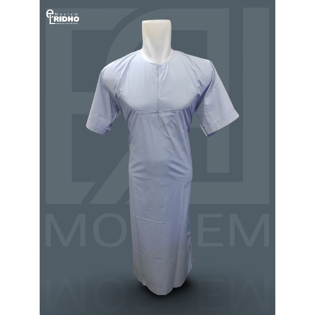 Jubah Gamis Ikaf / Oblong Bahan Katun Lengan Pendek Polos Warna