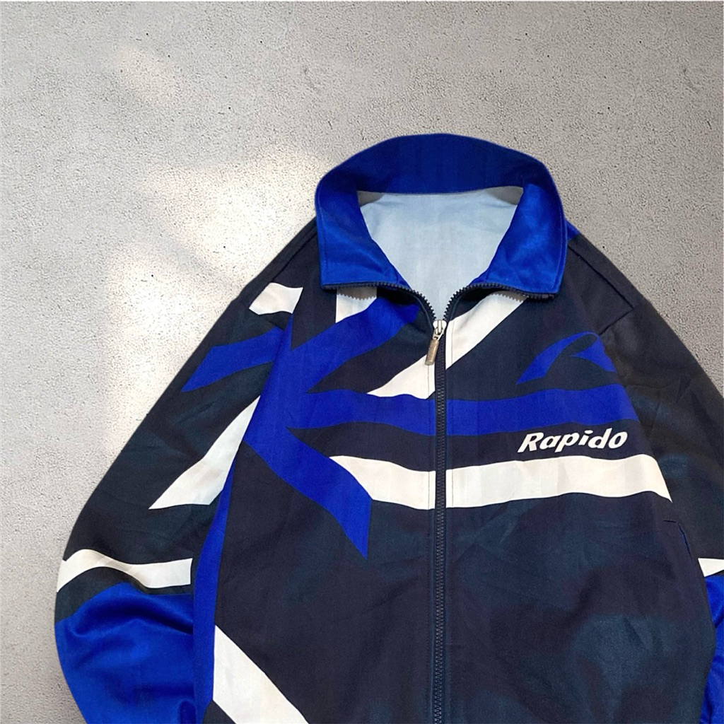 Tracktop Pria Wanita Vintage Colorblock Multicolour Big Logo Brand Rapido