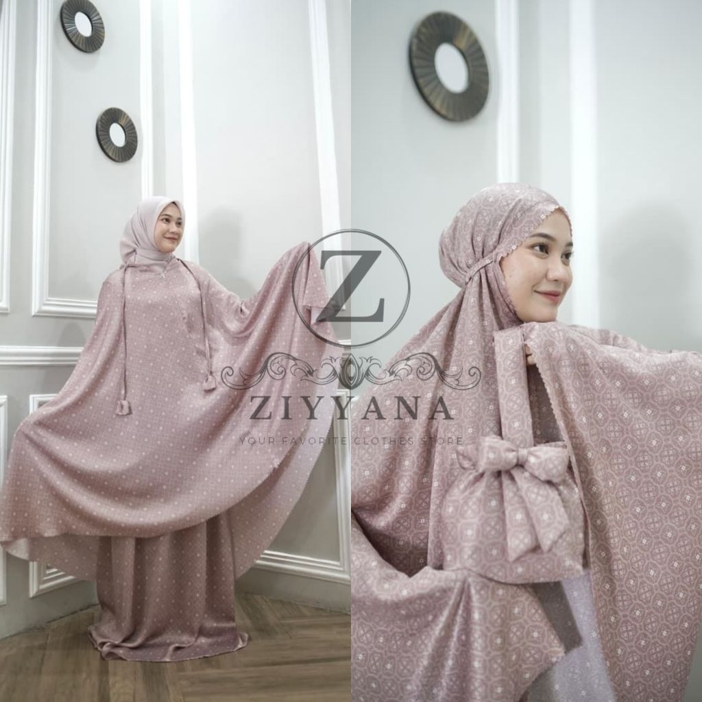 mukena silk dewasa jumbo - aluna prayer set 2in1 - armany silk premium | mukena lebaran cantik mewah