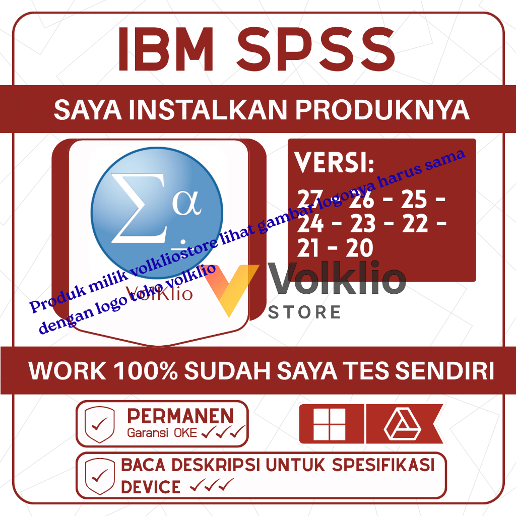IBM SPSS Software Statistik Advanced+ Windows - Link Drive (Bonus IDM Original Lifetime)