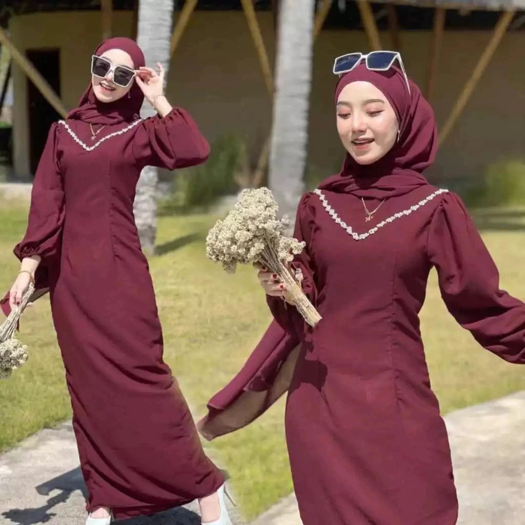 READY JUMBO XXL | CALENDULA SATIN MAXMARA MAXY DRESS POLOS MIX MUTIARA SLIMFIT BAJU BRIDESMAID LENGA